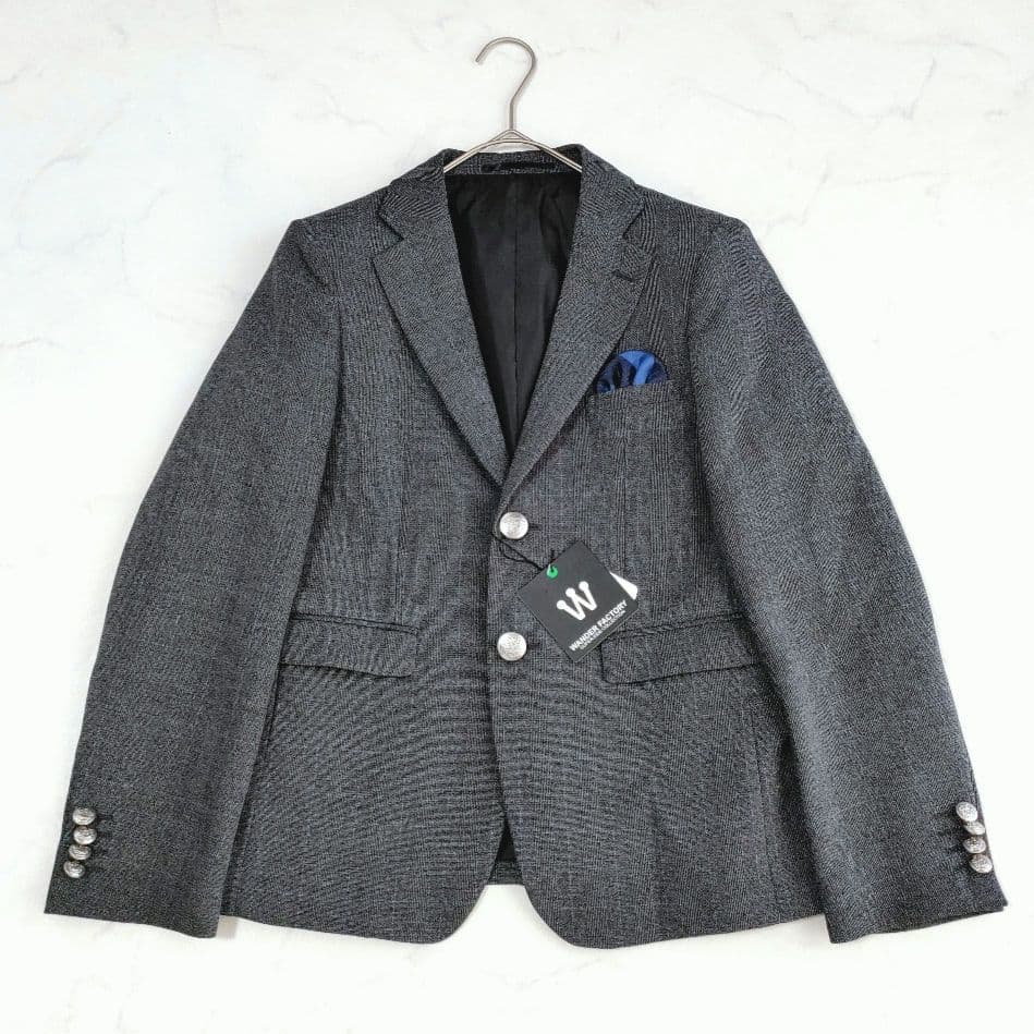 新品✨ワンダーファクトリースーツ6点セット ベスト 銀ボタン グレー 150