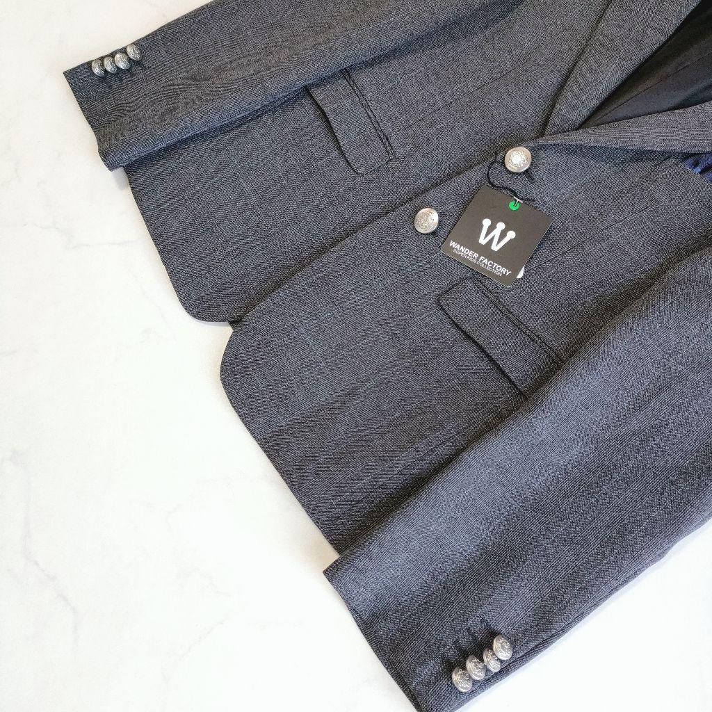 新品✨ワンダーファクトリースーツ6点セット ベスト 銀ボタン グレー 150