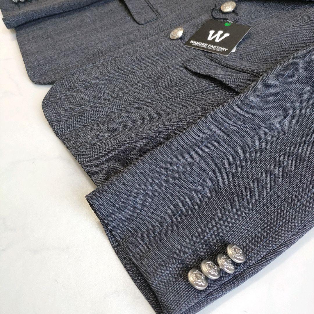 新品✨ワンダーファクトリースーツ6点セット ベスト 銀ボタン グレー 150