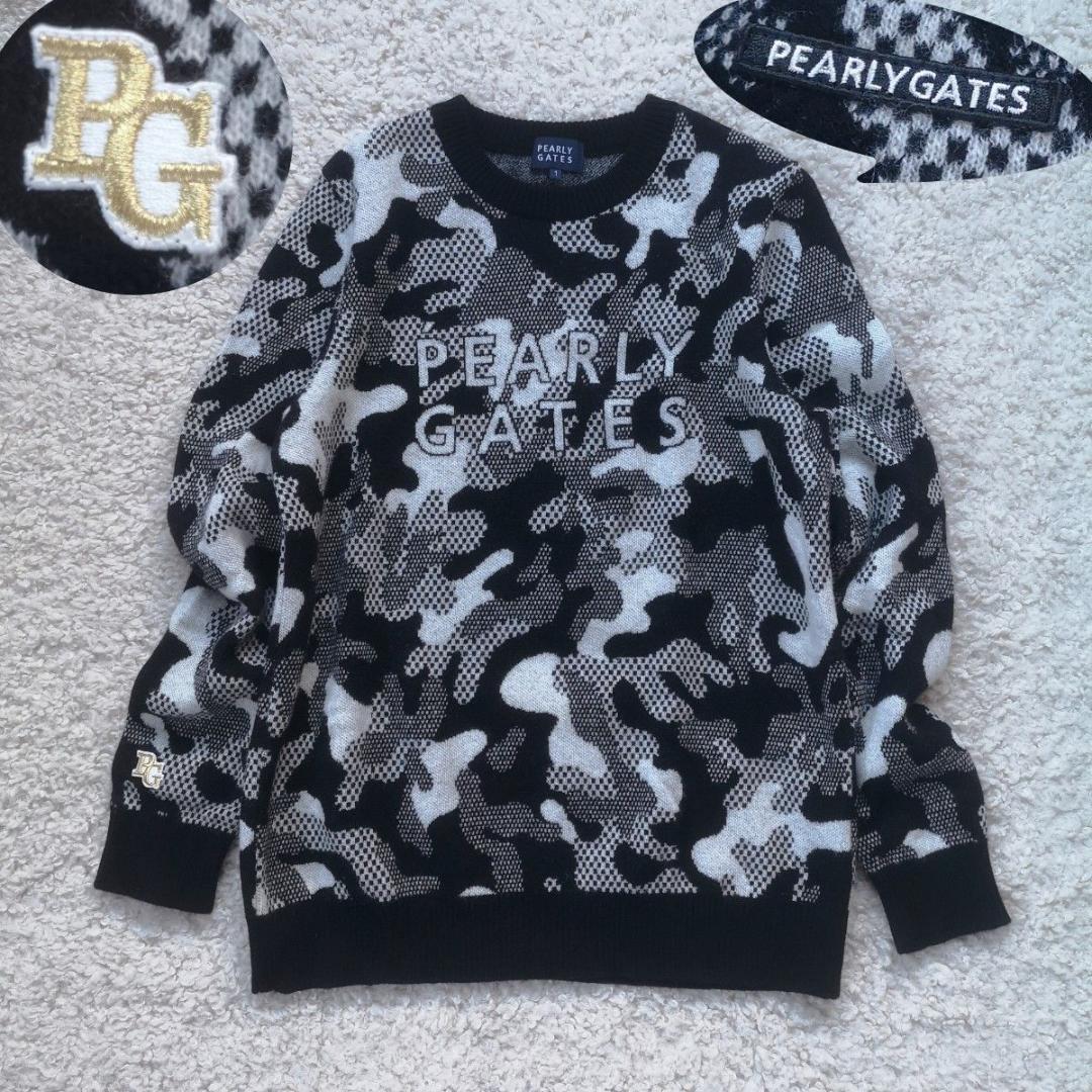 ハルるん様！パーリーゲイツ　ブラックカモフラニット　カシミヤ混　上田桃子プロ着用