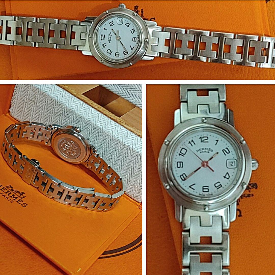 エルメス時計/極極極美品CL4.210新品回路電池新品仕上げ正常稼働品レディース