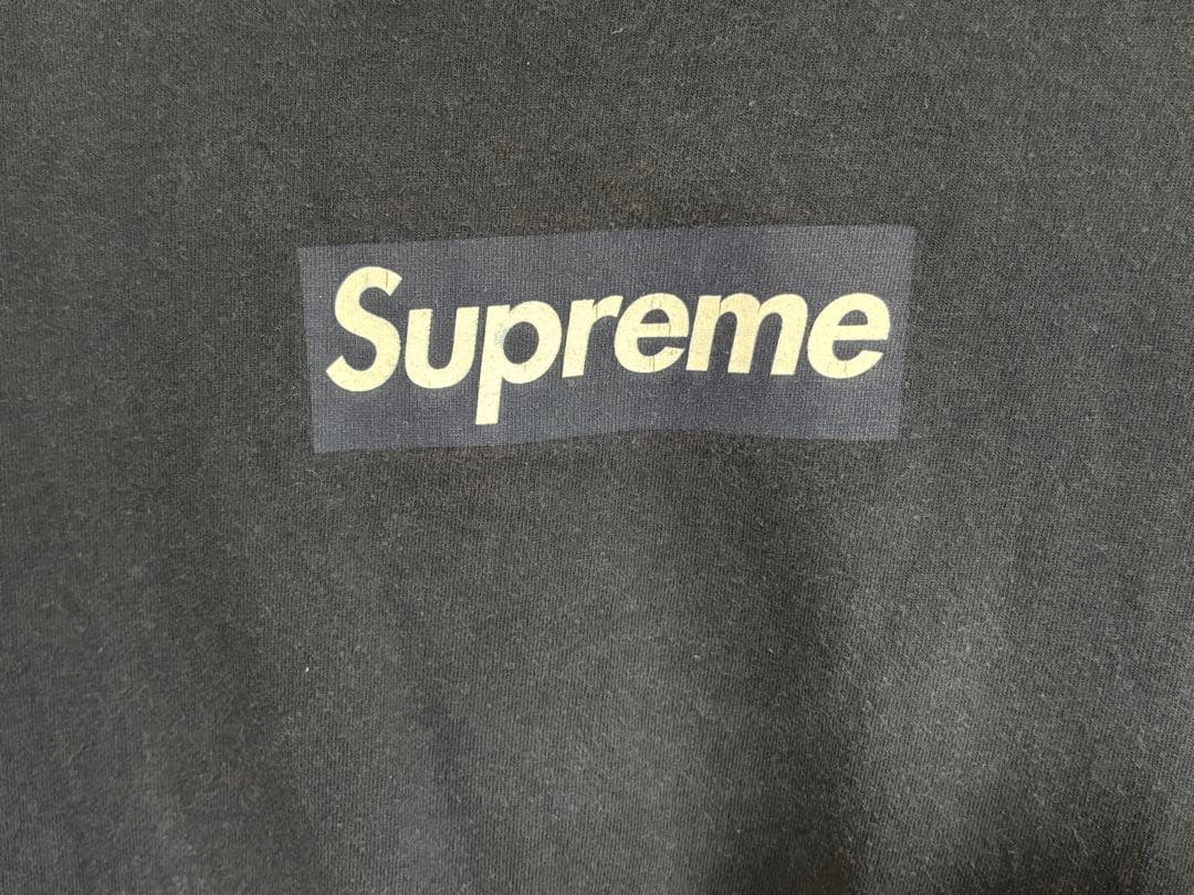 Supreme ロンT ボックスロゴ ネイビー