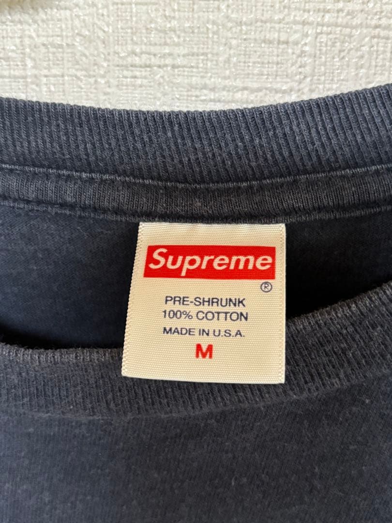 Supreme ロンT ボックスロゴ ネイビー