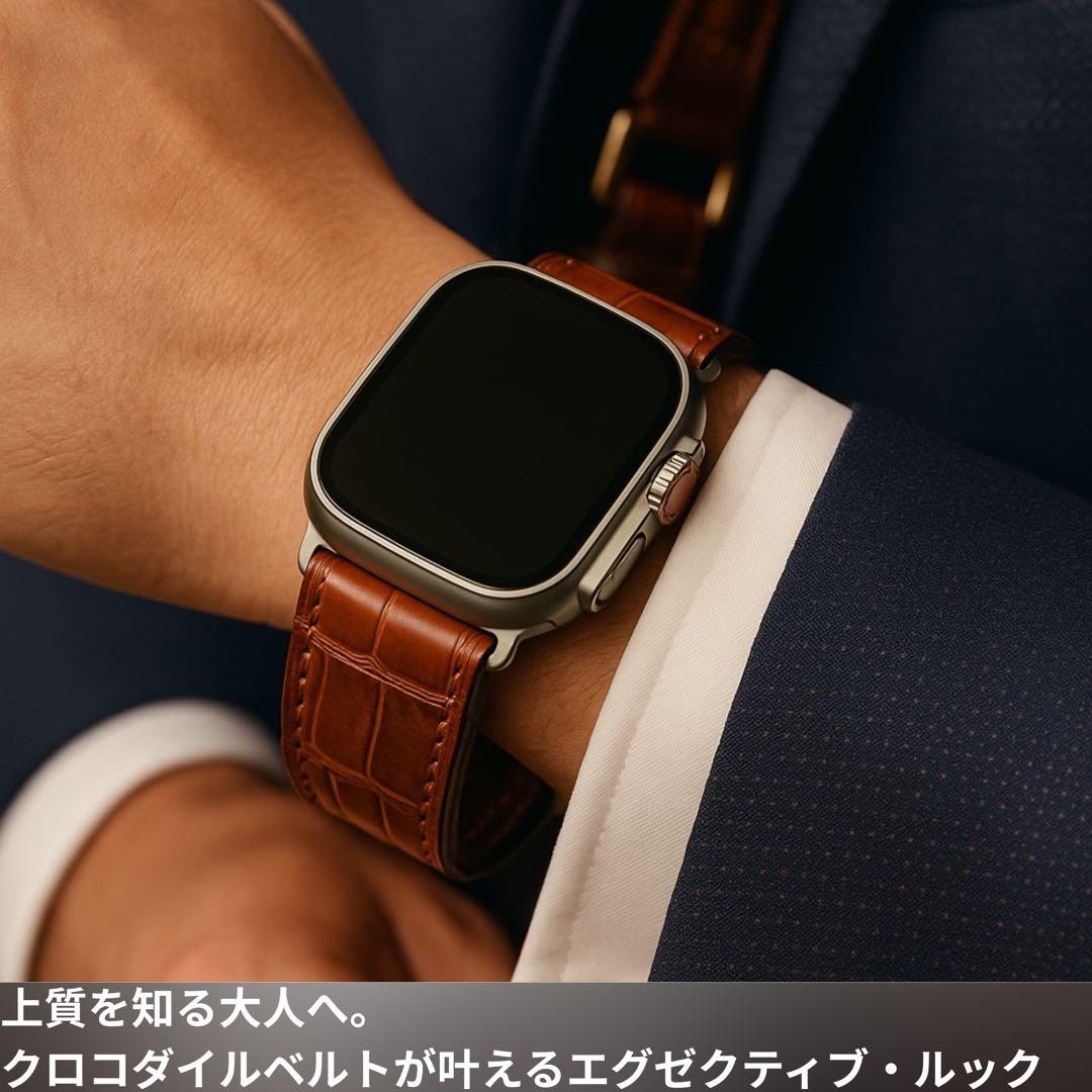 MODIGI Apple Watch レザー ベルト クロコダイルレザーバンド