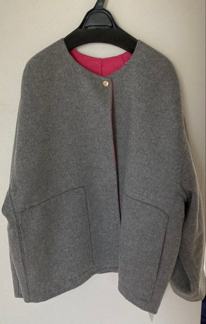 新品タグ付き　アダムエロペ　ノーカラーコート