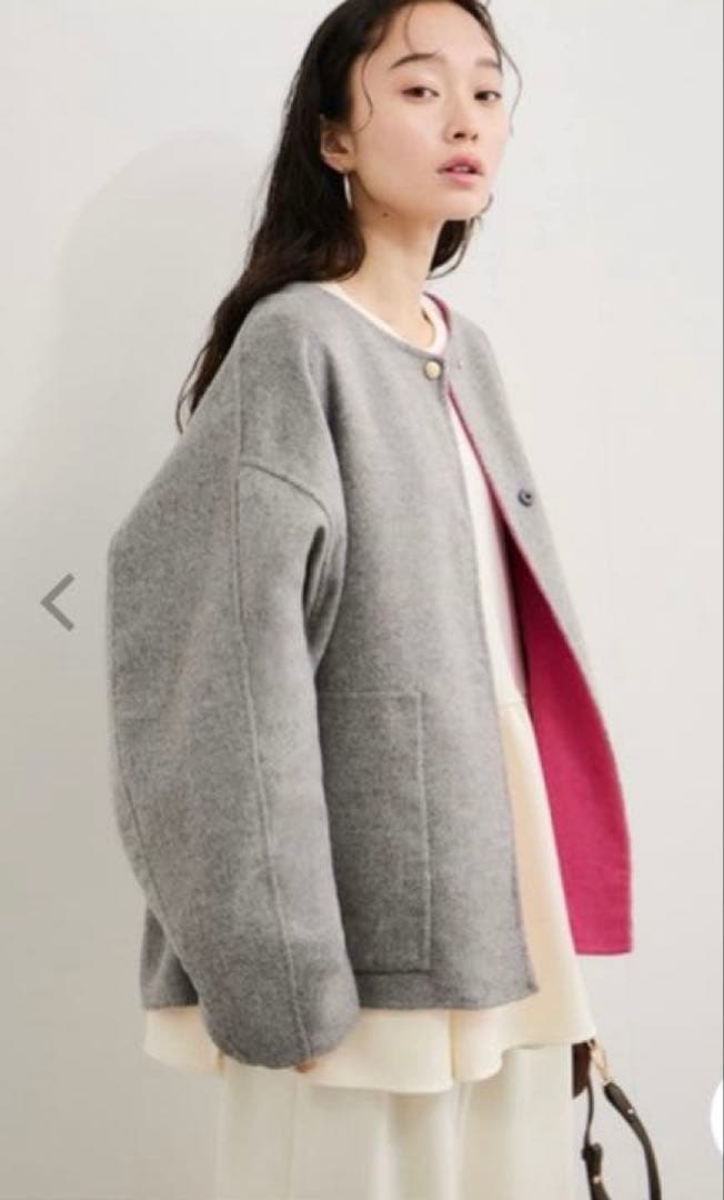 新品タグ付き　アダムエロペ　ノーカラーコート