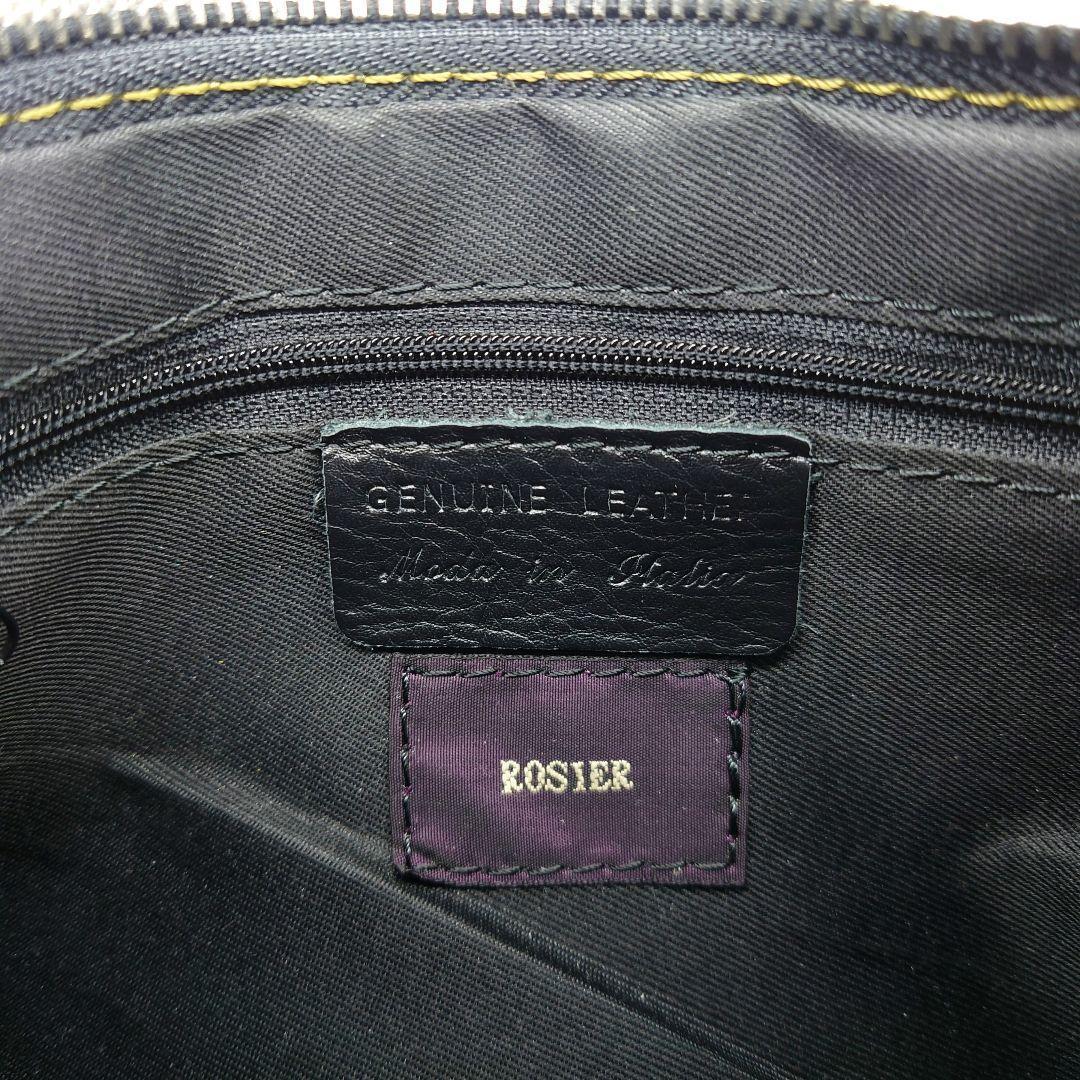 ROSIER　ハラコショルダーバッグ　ポーチ　2way　切り替え　レザー　黒