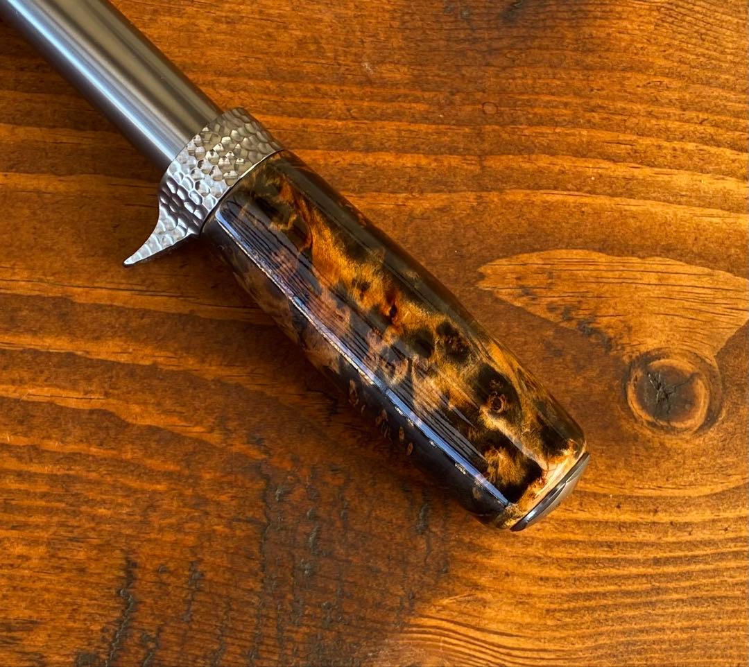 トラウトグリップ　ガンメタ　インロッドフェルール　ベイトロッド　天然木グリップ