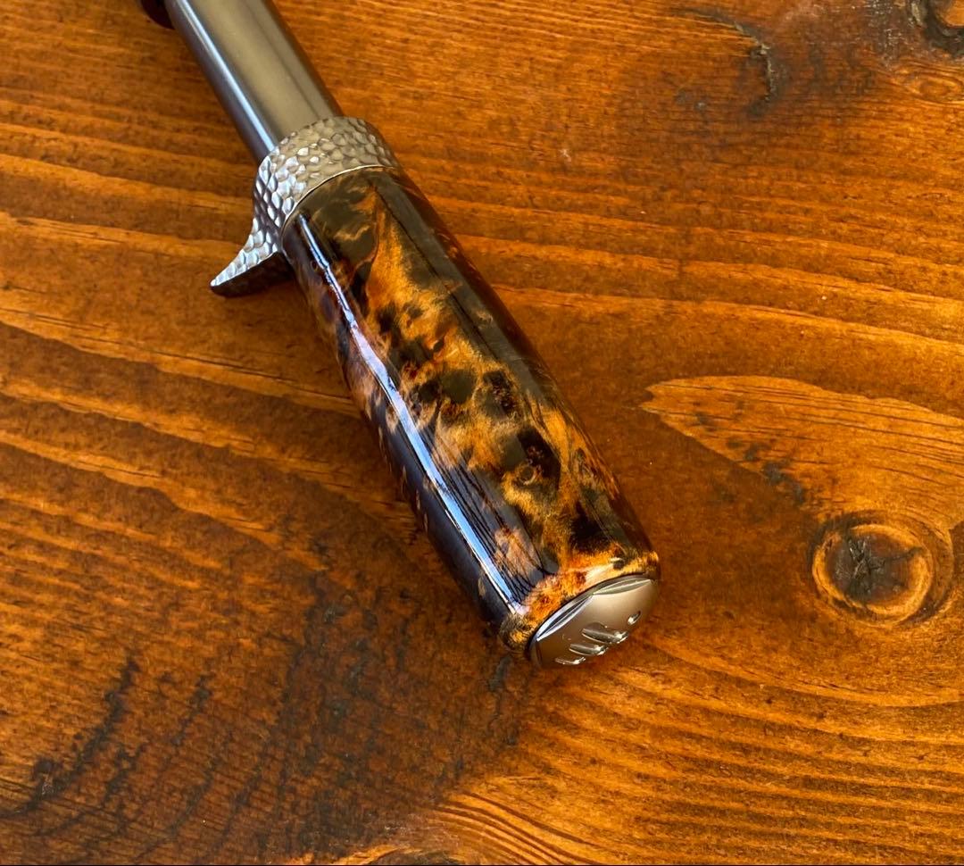 トラウトグリップ　ガンメタ　インロッドフェルール　ベイトロッド　天然木グリップ