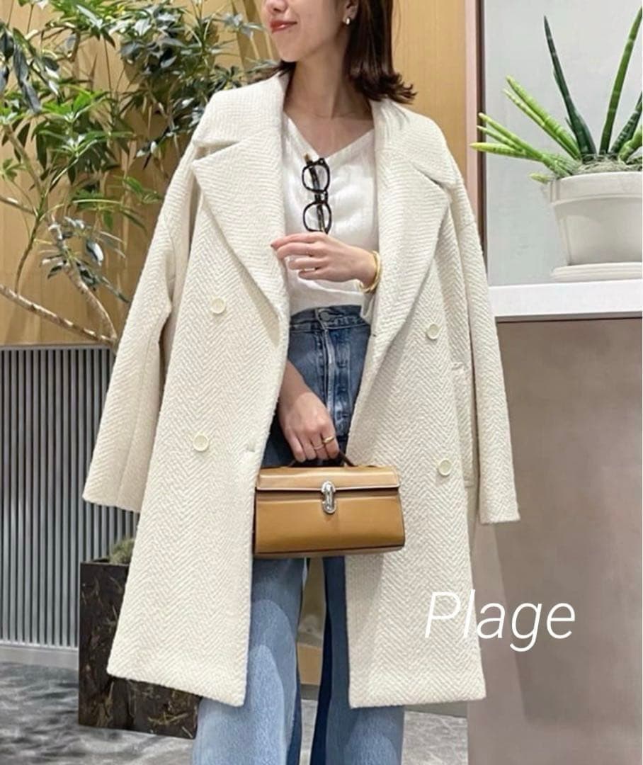 【美品】Plage プラージュ GIOLICA ヘリンボン コクーンコート