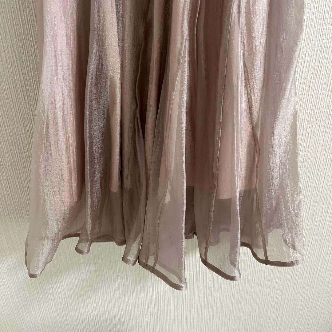 SNIDEL カシュクールニット ドッキングワンピース ドレス ピンクベージュ