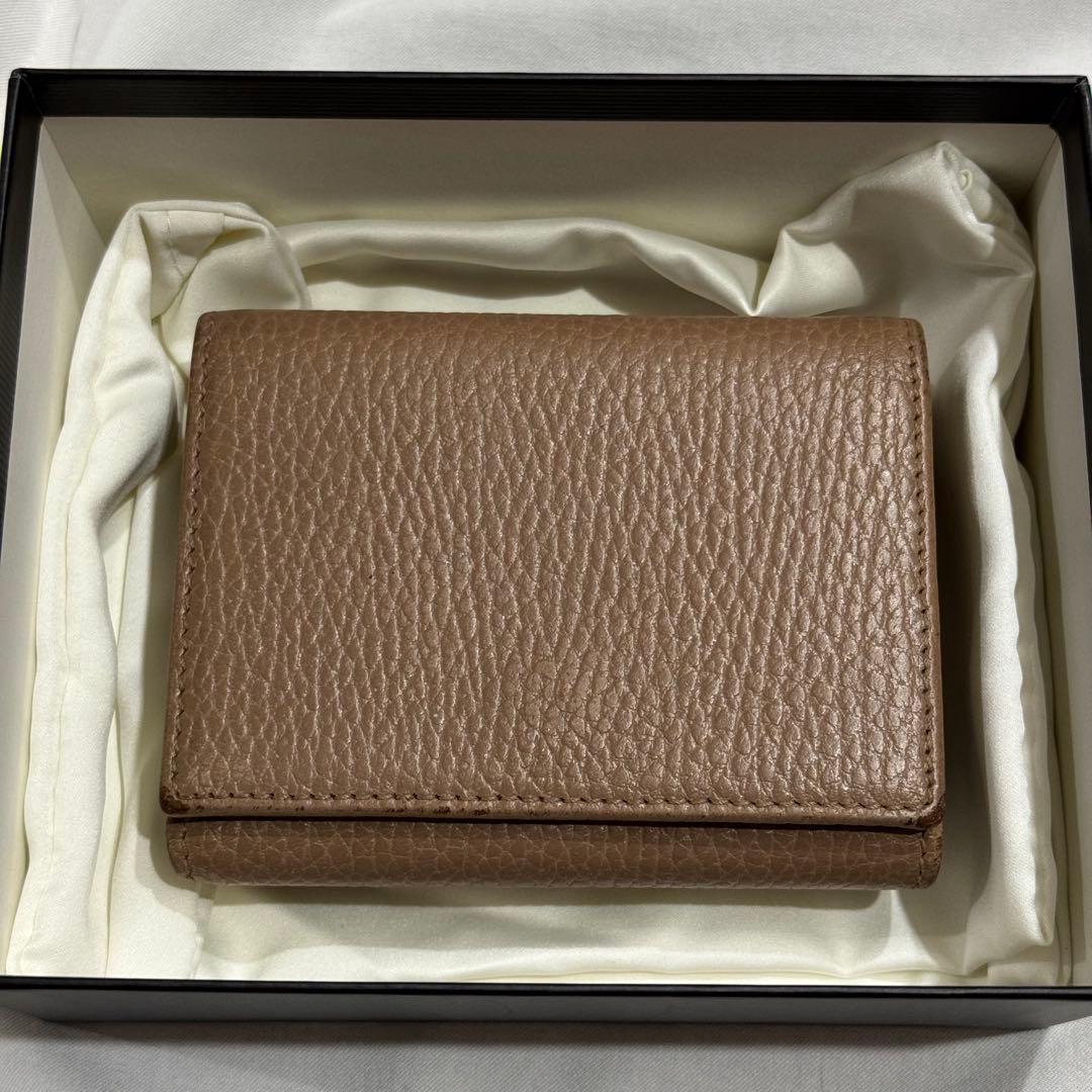 GUCCI グッチ GG マーモント 3つ折り コンパクト ベージュ