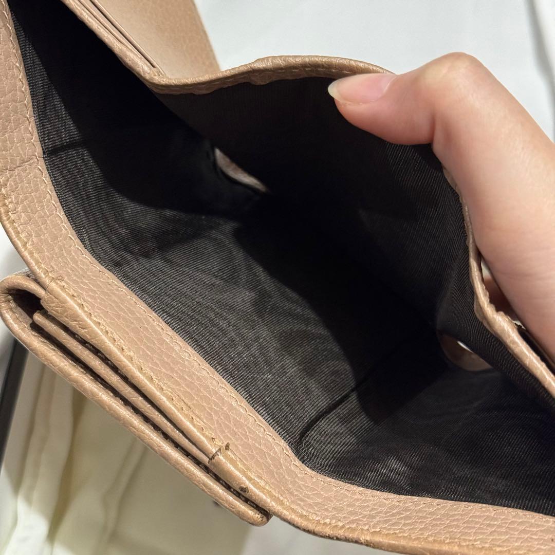 GUCCI グッチ GG マーモント 3つ折り コンパクト ベージュ
