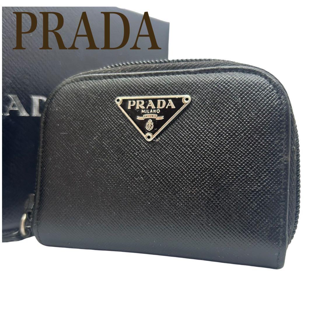 PRADA プラダ サフィアーノ レザー ケース 小銭入れ ブラック 黒