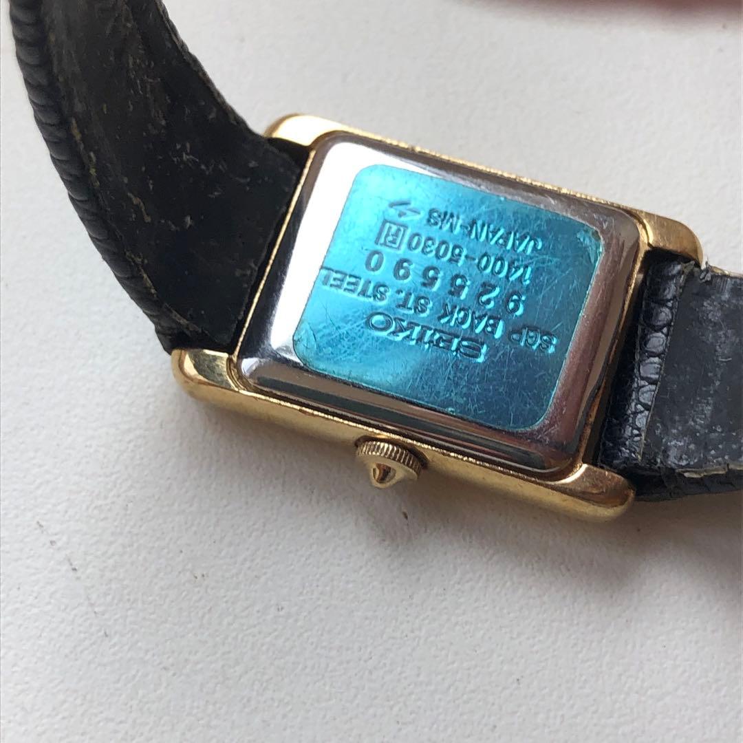 【美品】SEIKO セイコー　タンク　ローマン　稼働品　レザーベルト 時計