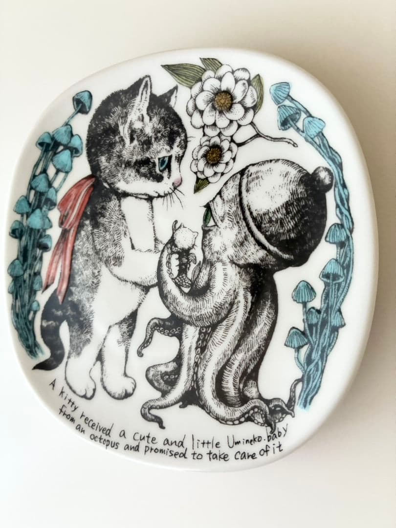 あ*め様 【ヒグチユウコ 九谷焼 絵皿1こねことうみねこ GUSTAVE ギュス