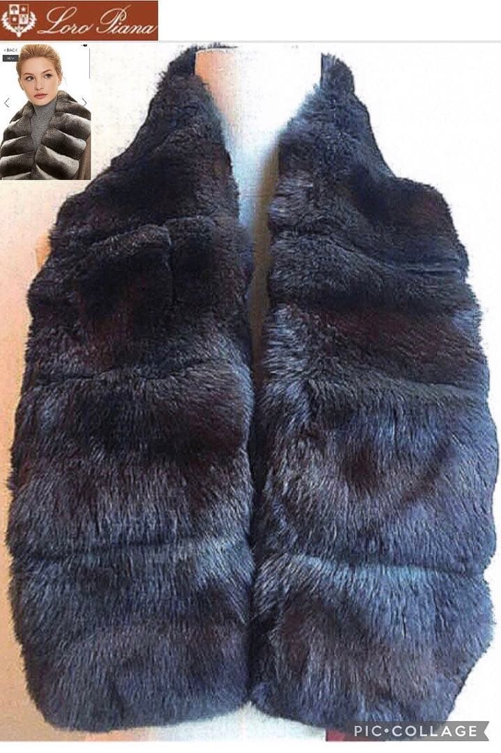 定価１４０万カタログ掲載ロロピアーナチンチラファー＆カシミア裏地マフラーストール