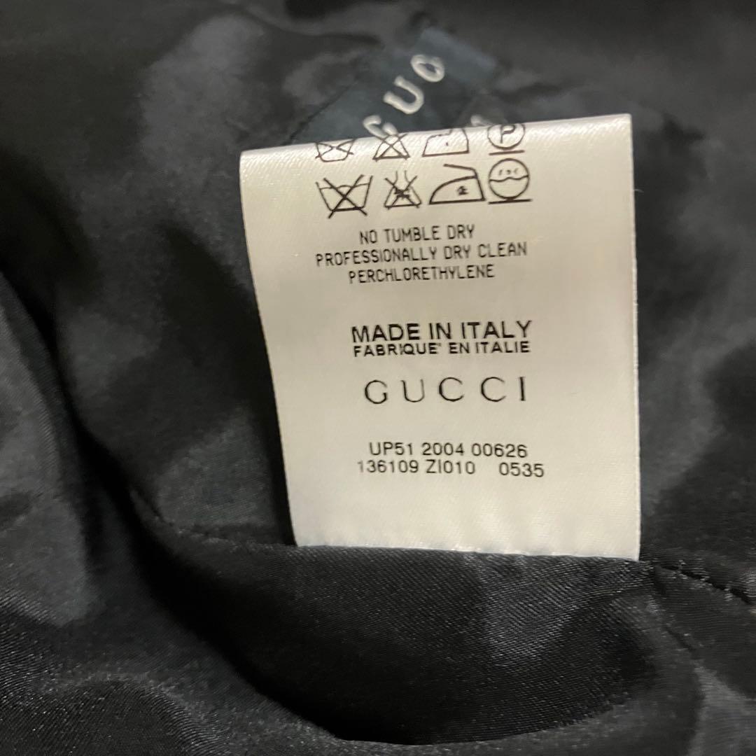未使用　グッチ　ギャザー　デザイン　テーラード　ジャケット　ブラック