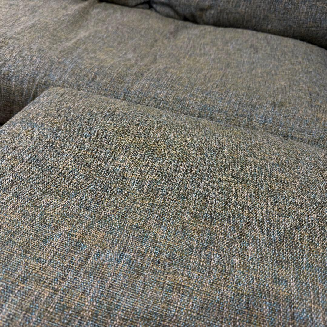 ekj【引取り限定】NOCE 3人掛けソファ　オットマン付き　グリーン