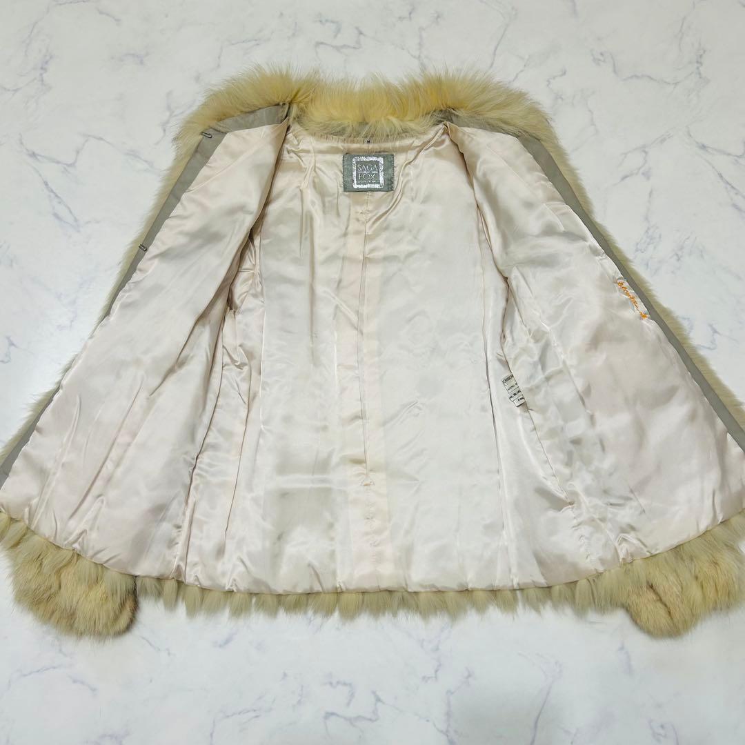 【美品】SAGAFOX ブルーフォックス ハーフコート ボリューミー 銀サガ M