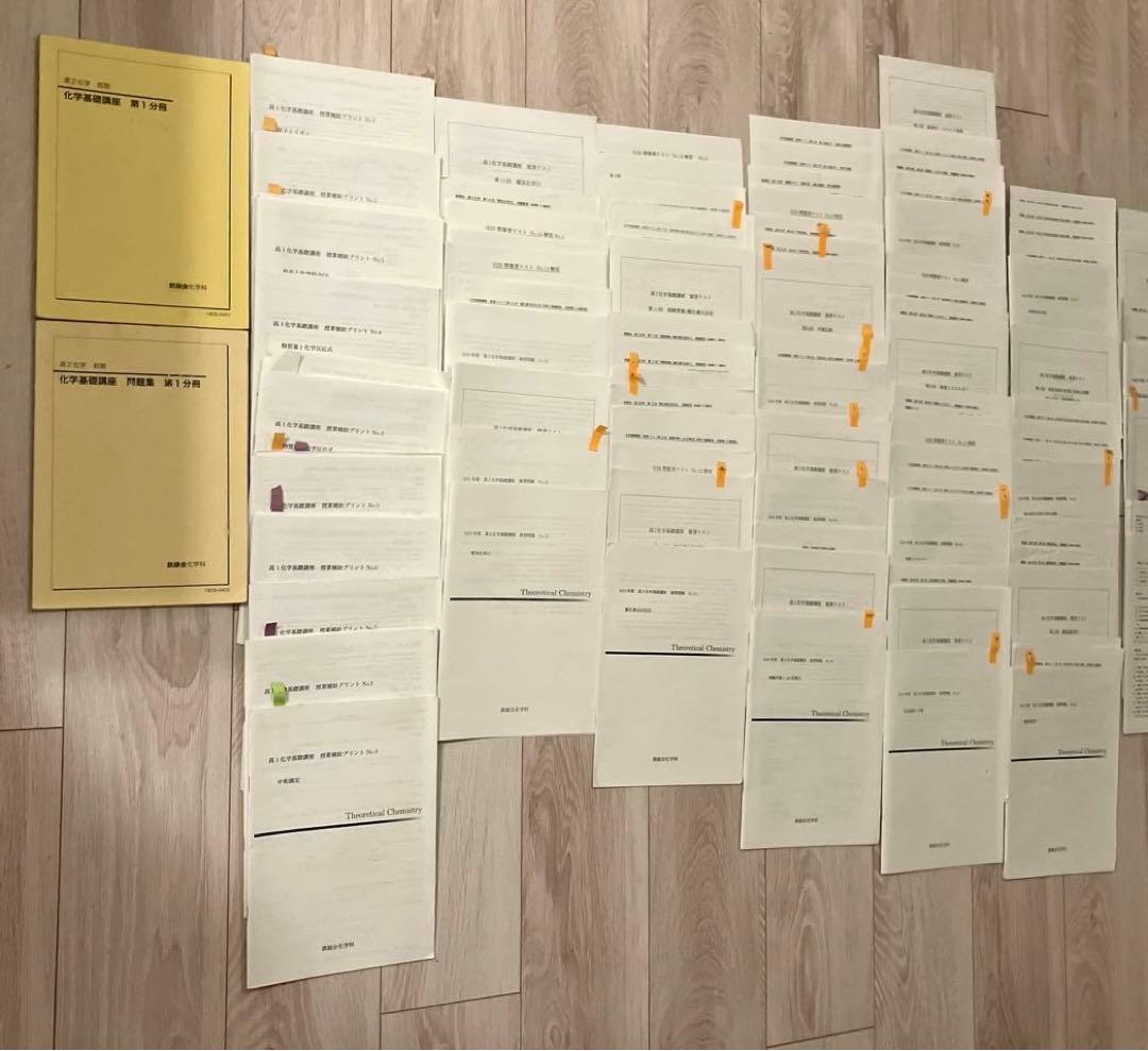 【匿名配送✨まとめ売り】鉄緑会 高2 前期化学　問題集　授業プリント　旧帝大受験
