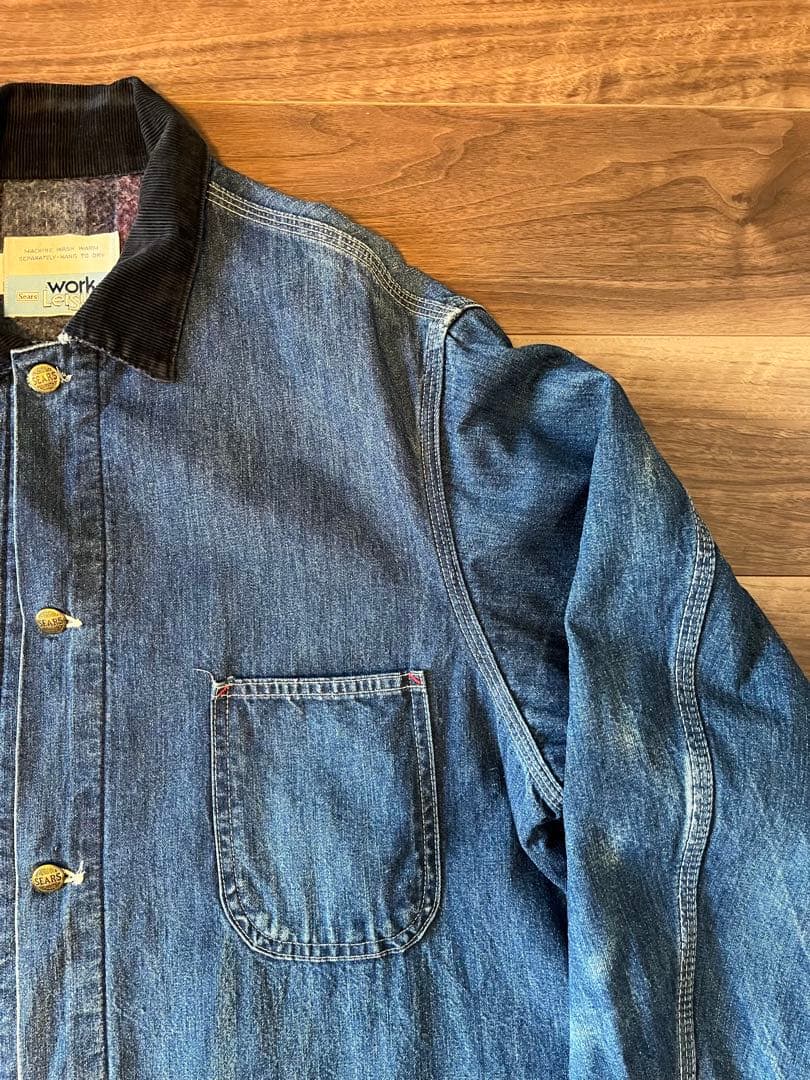 70s Sears work leisure USA デニム カバーオール XL