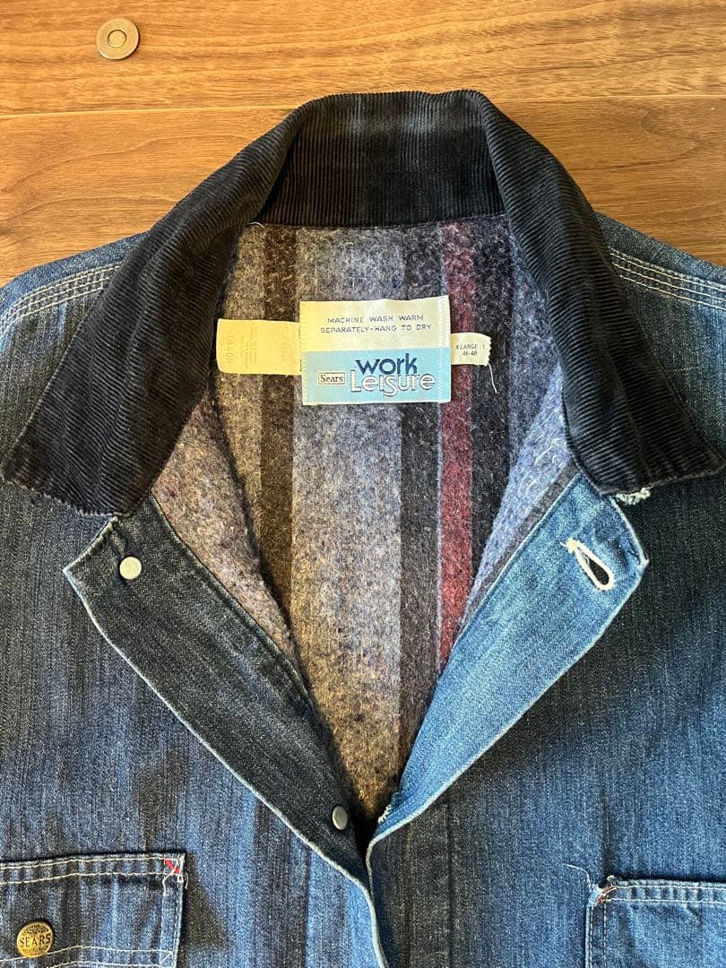 70s Sears work leisure USA デニム カバーオール XL