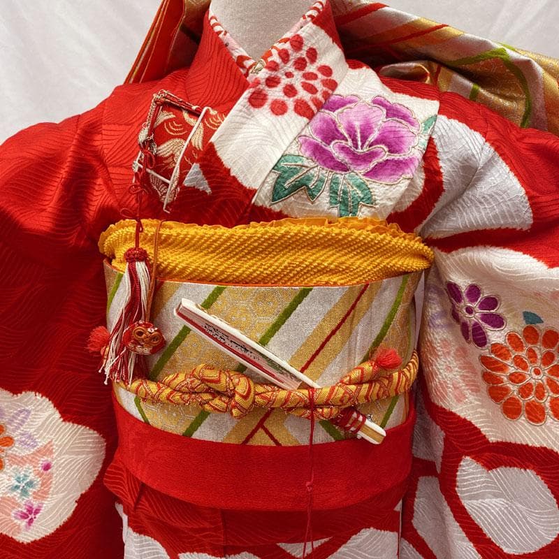 509ag29, 帯揚げ、帯締め、しごき◎七五三 七歳 女児 着物&袋帯&長襦袢