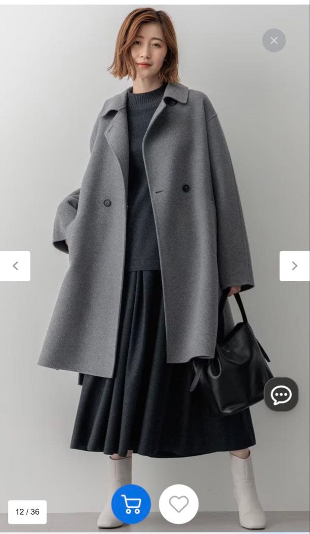 【最終値下】23区MANTECOPure リバーコート　グレー チェスターコート