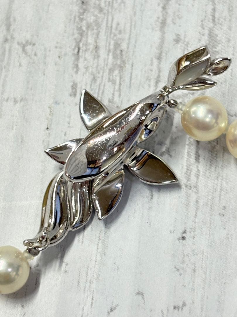 アコヤ養殖真珠　パールネックレス　7.5−8mm ラウンドシェイプ　鑑別書付き