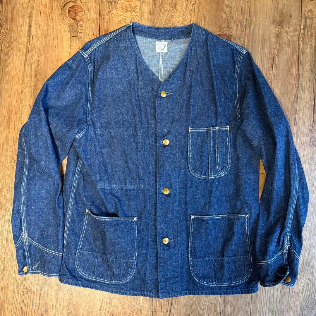 orSlow ノーカラーカバーオール インディゴジャケット