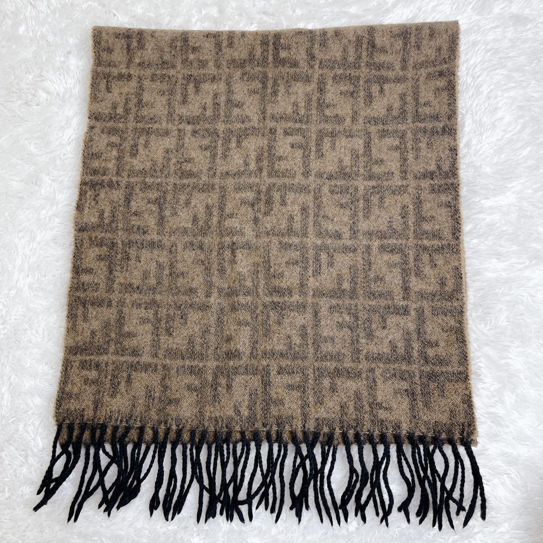 FENDI フェンディ マフラー ストール ズッカ柄 総柄 ウール イタリア製