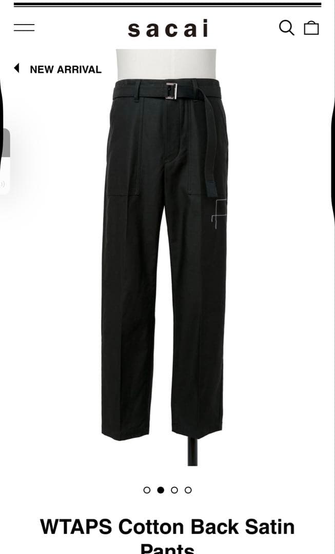 ぽ*ー様 WTAPS×sacai Cotton Back Satin Pants