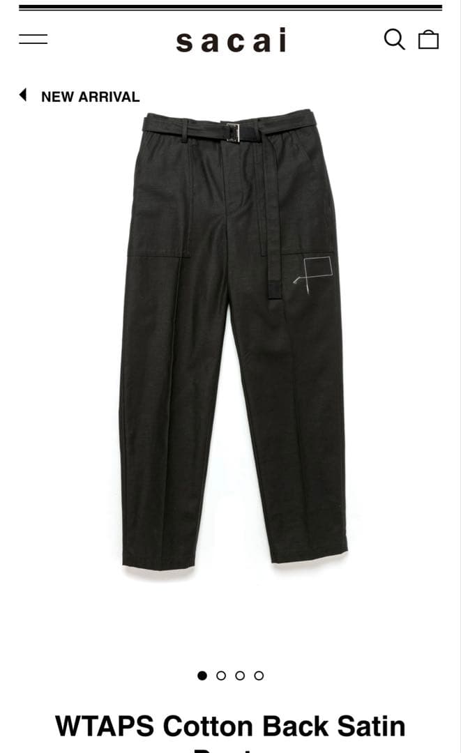 ぽ*ー様 WTAPS×sacai Cotton Back Satin Pants