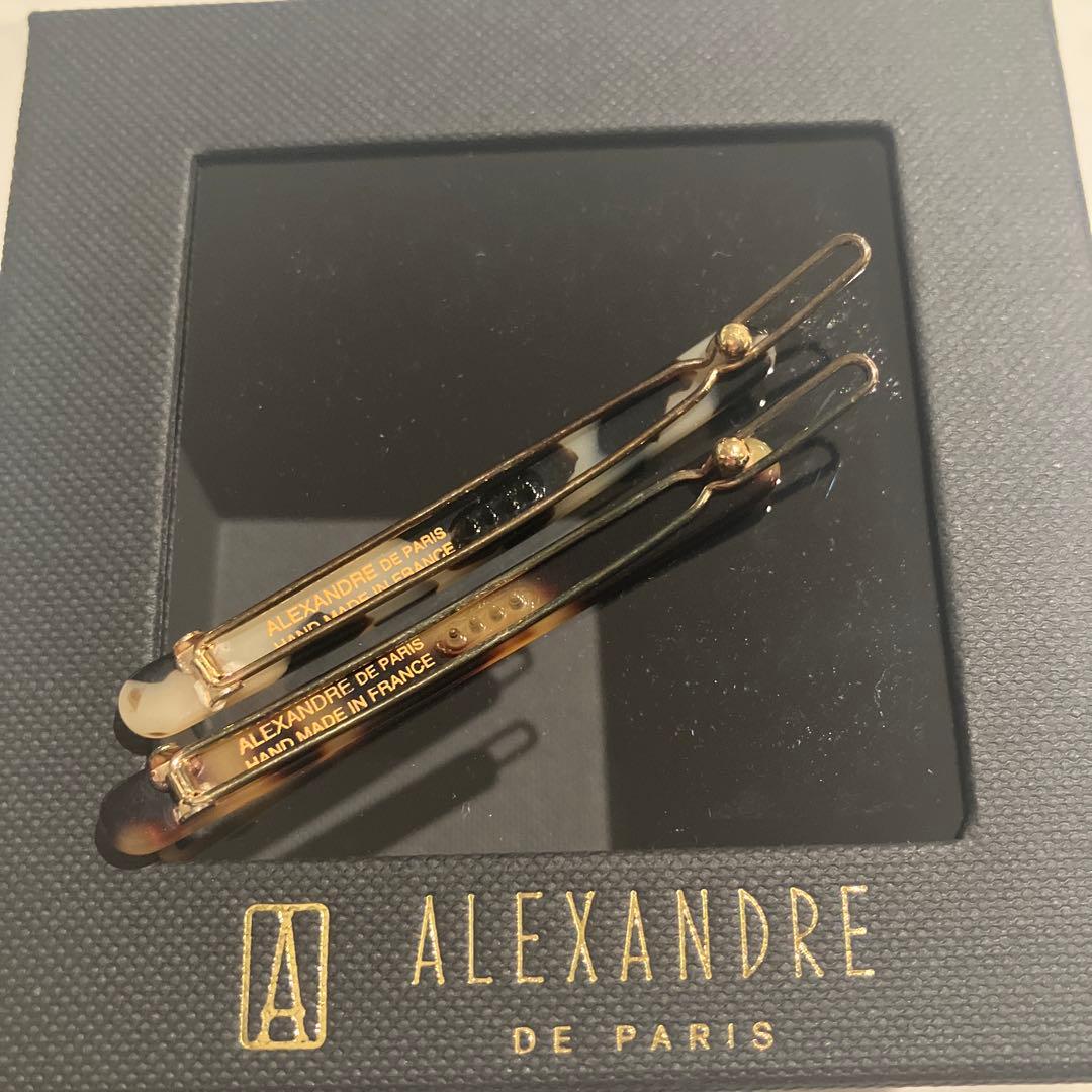 【新品未使用】ALEXANDRE DE PARIS べっこう柄ヘアピン2本セット