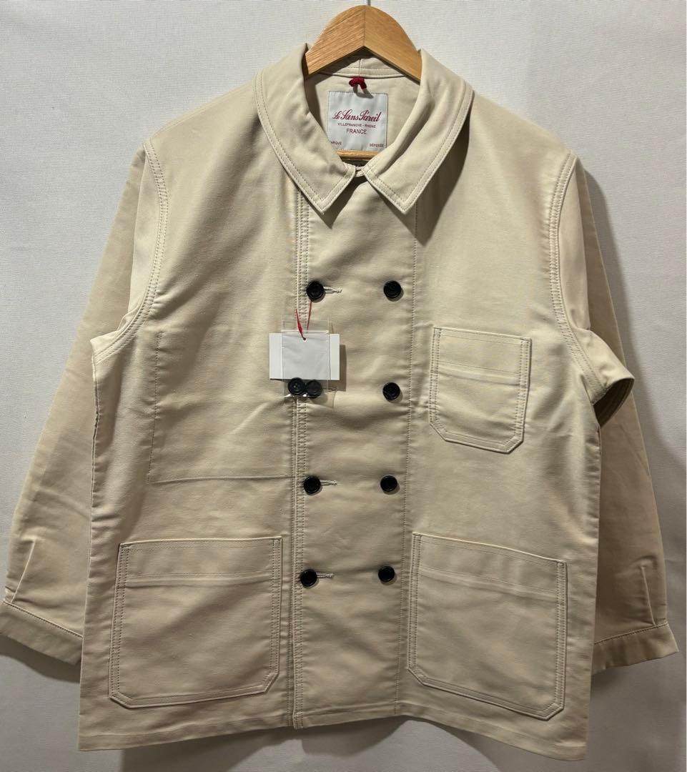 le sans pareil モールスキン ダブル カバーオール アイボリー M
