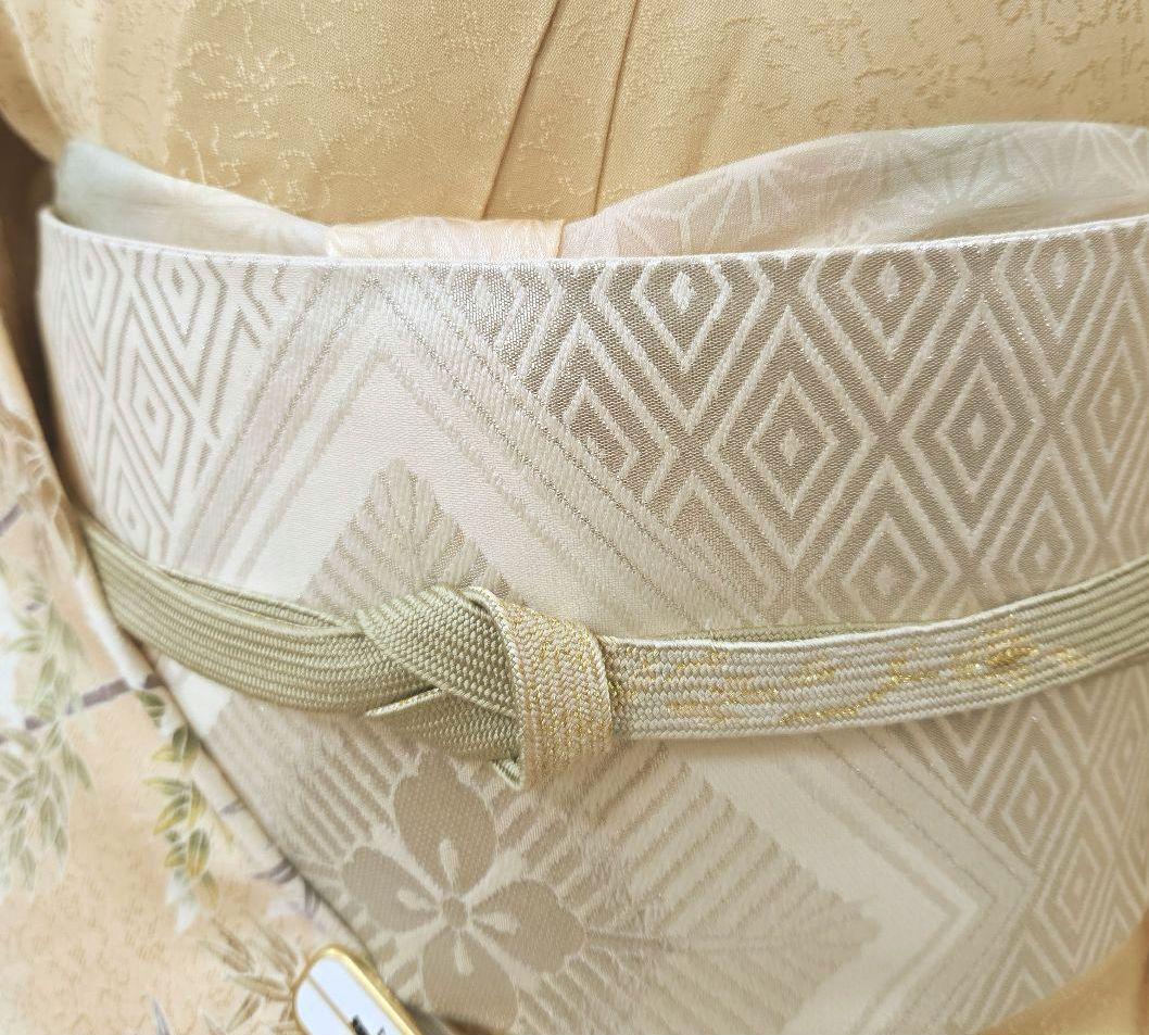 訪問着4点フルセット、着物、袋帯、帯締め、帯揚げ ゆき丈69