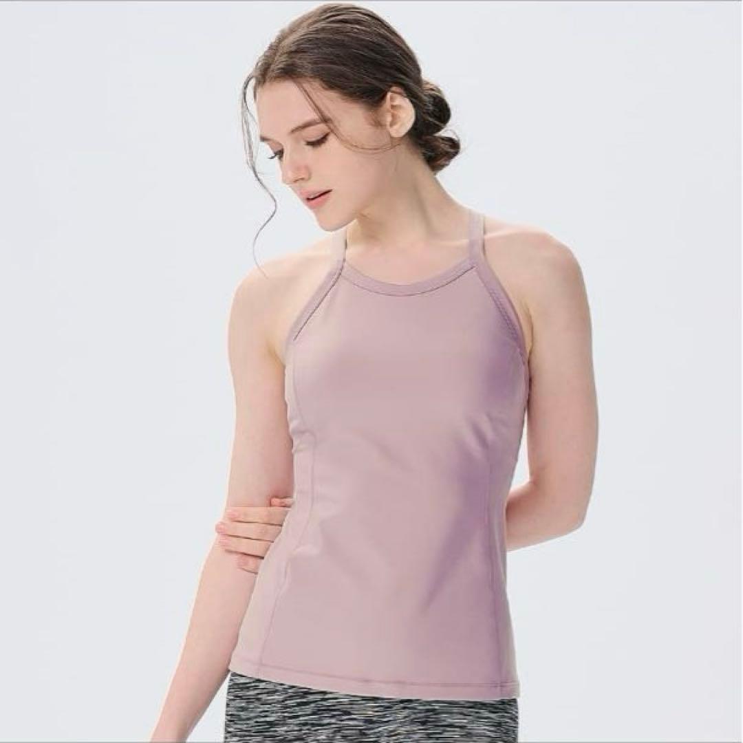 (新品)easyoga ダスティローズパープルタンクトップ Mサイズ
