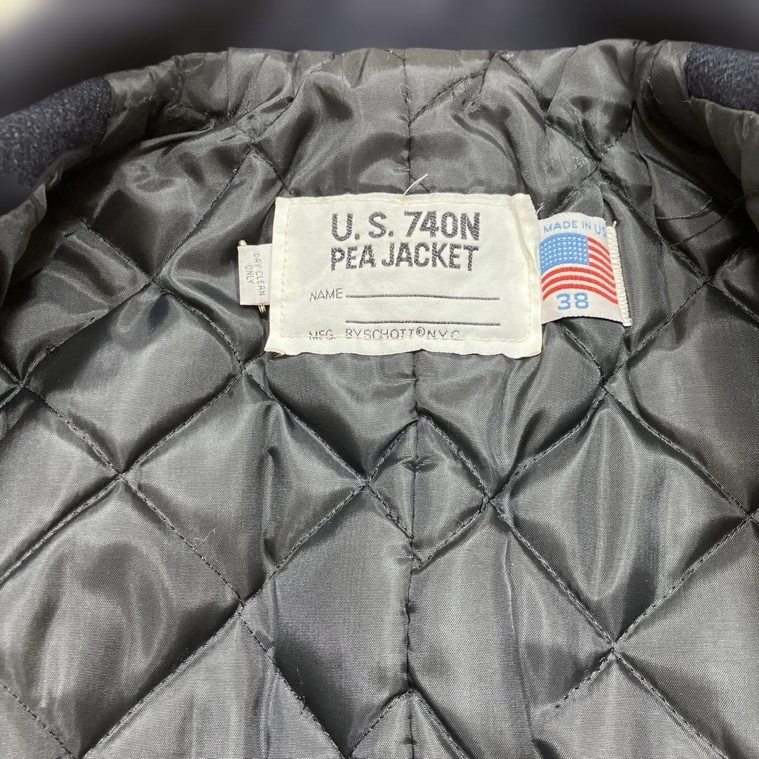 美品　希少 ショット　ピーコート　ウールメルトン　USA製　濃紺色 Mサイズ