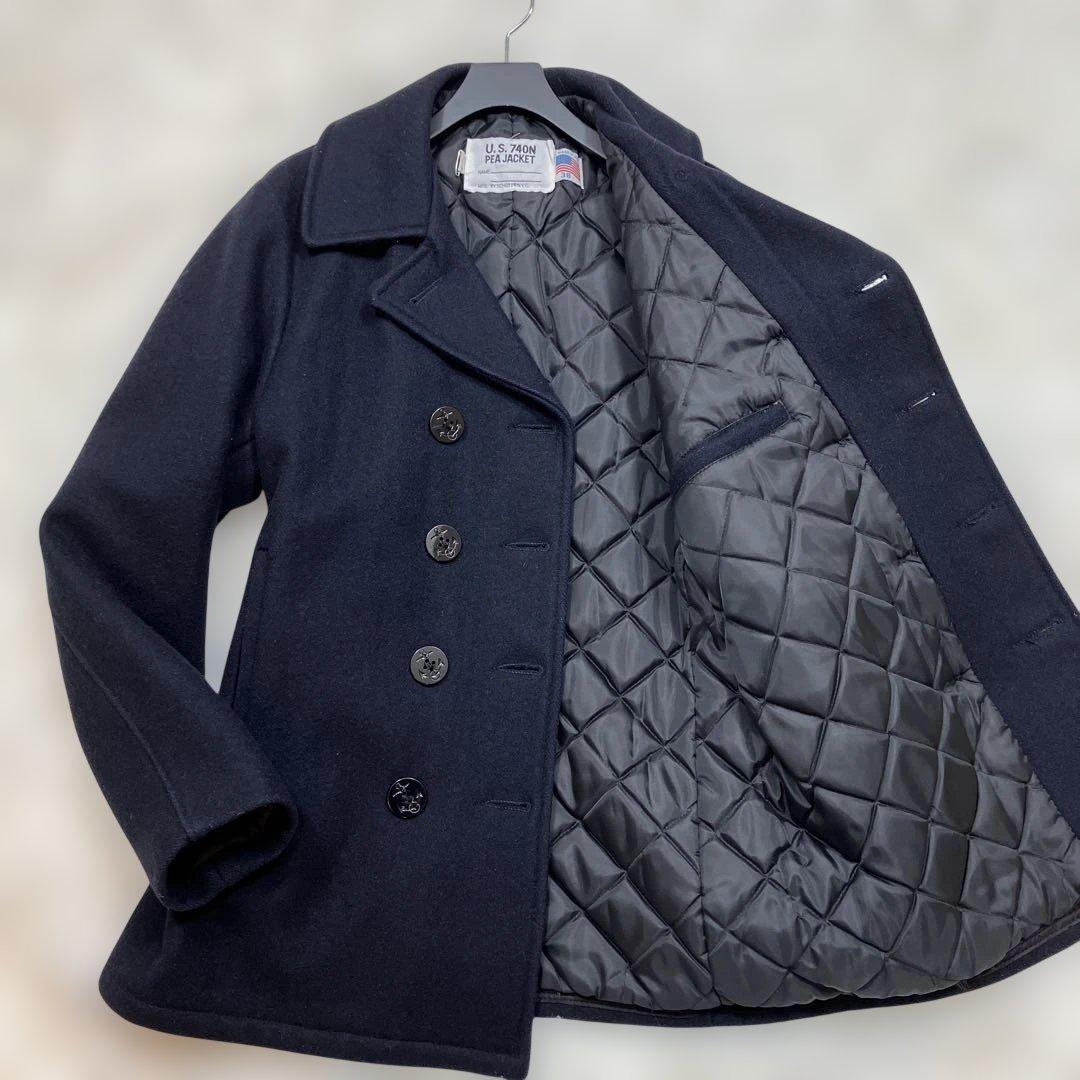 美品　希少 ショット　ピーコート　ウールメルトン　USA製　濃紺色 Mサイズ