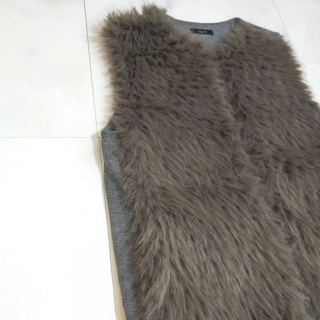23AW✨allureville　ジャガードフェイクファーコンビニットジレ
