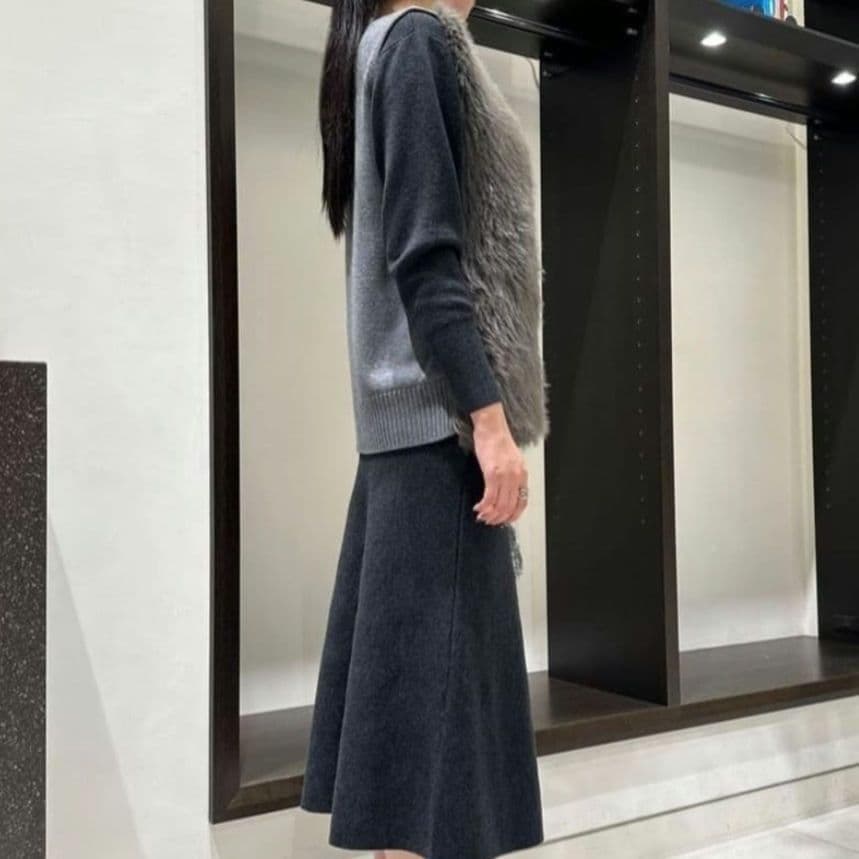 23AW✨allureville　ジャガードフェイクファーコンビニットジレ