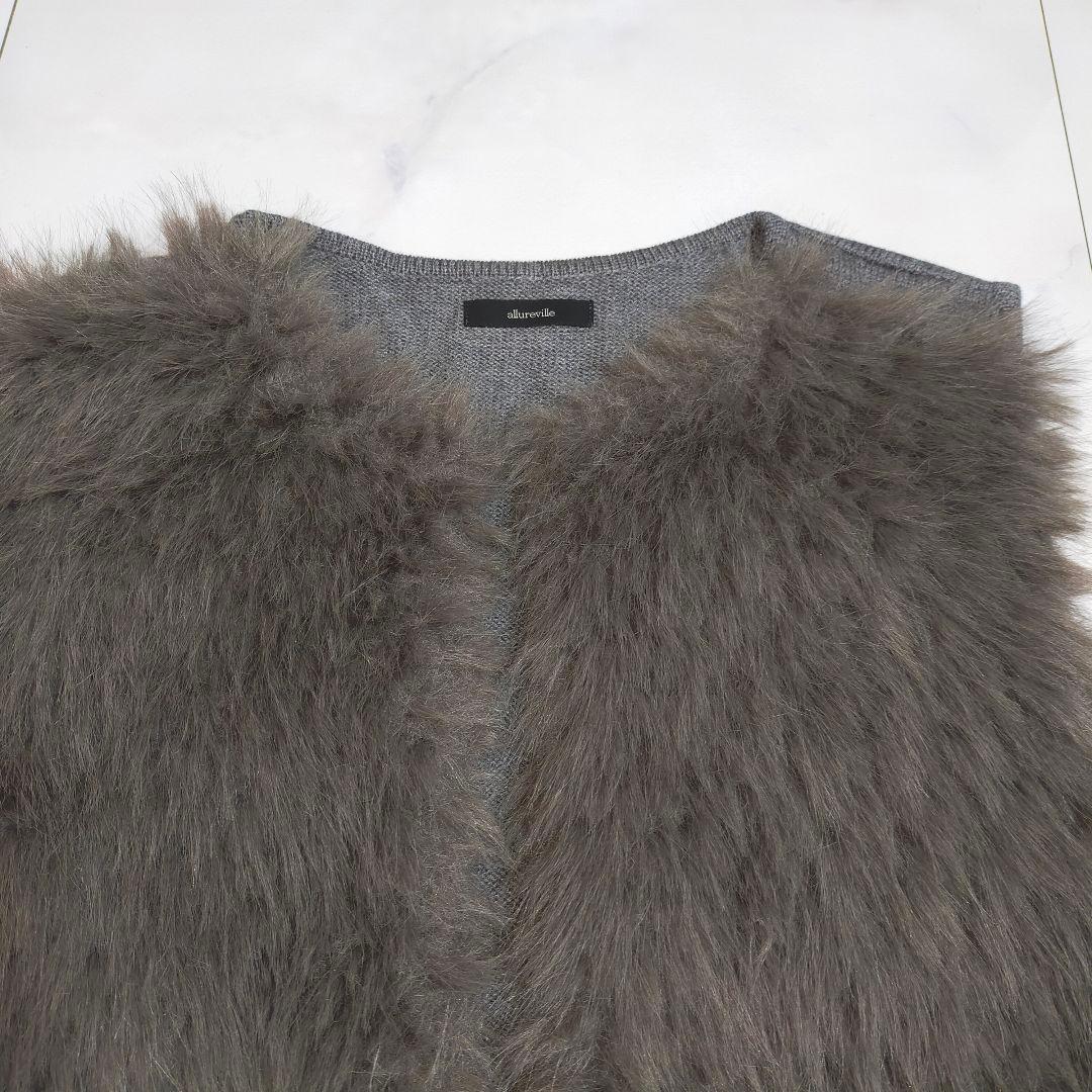 23AW✨allureville　ジャガードフェイクファーコンビニットジレ