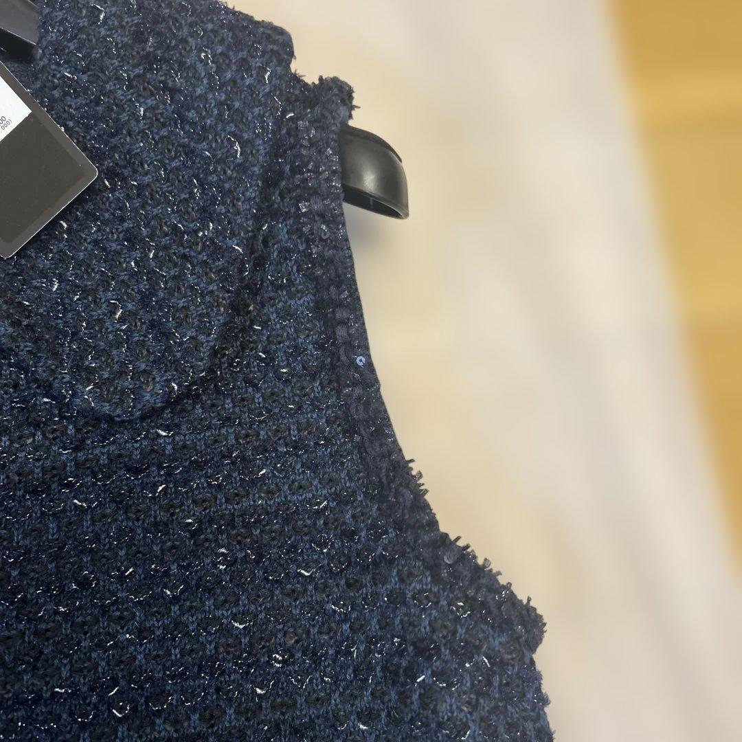 ルネ　ツイード襟付き ジレ　36