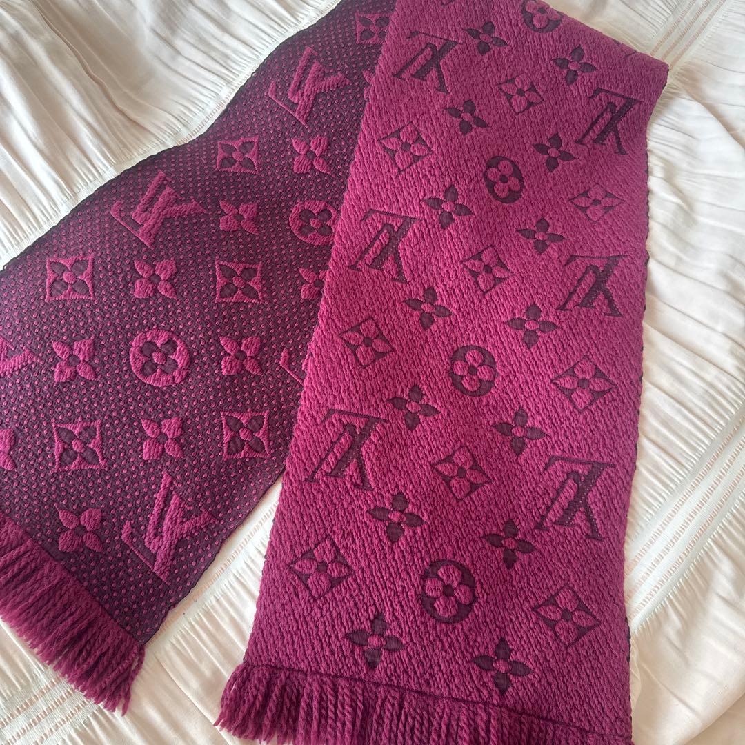 ルイヴィトン エシャルプロゴマニア マフラー レッドパープル 赤紫色M75503