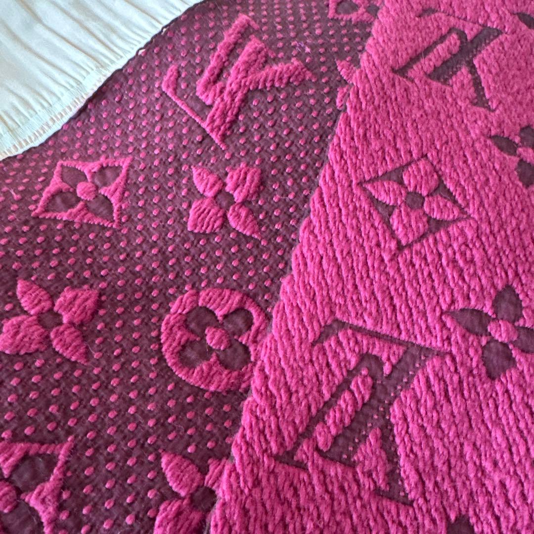 ルイヴィトン エシャルプロゴマニア マフラー レッドパープル 赤紫色M75503