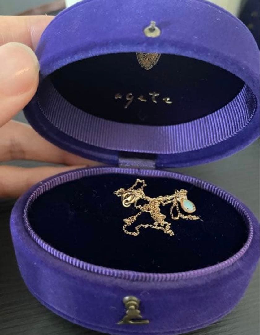 みつる　agate ゴールド ネックレス オパール　指輪セット