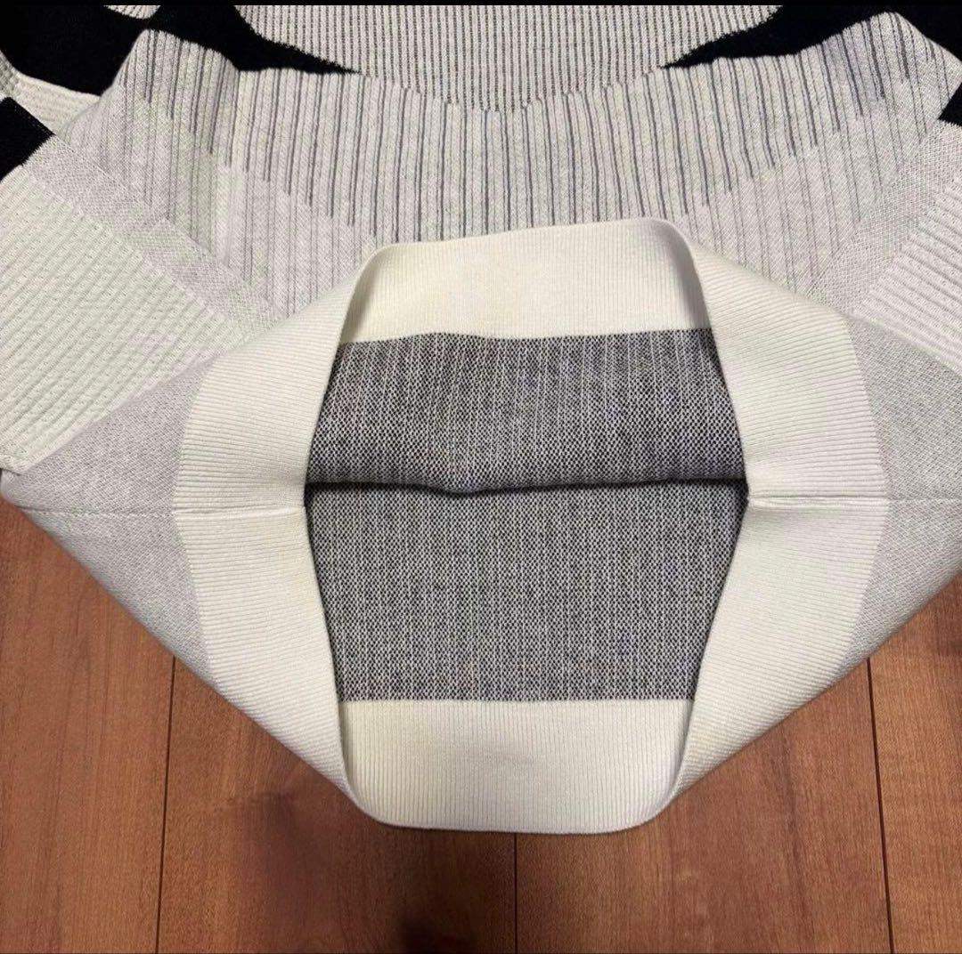 モックネック　ビックシルエット　長袖　ニット　レザースカート　セットアップ　春秋