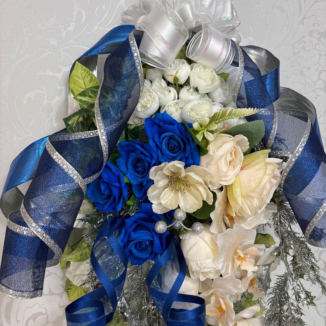 ロイヤルブルーの壁掛けスワッグ ルブの森★