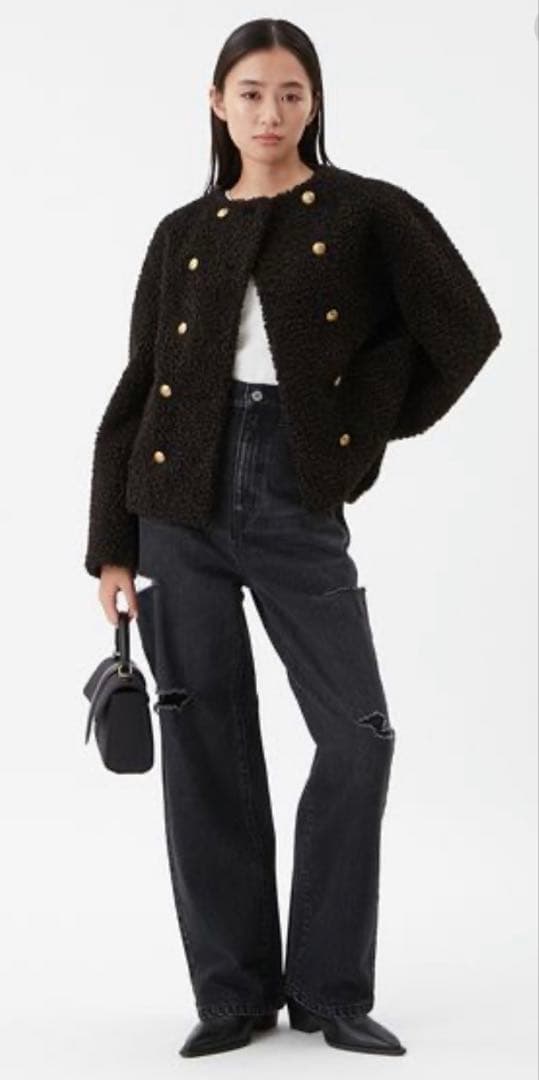 mila owen 金釦カールファージャケット